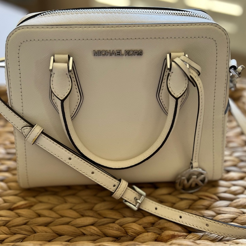 Michael Kors Off white Crossbody Satchel HandBag